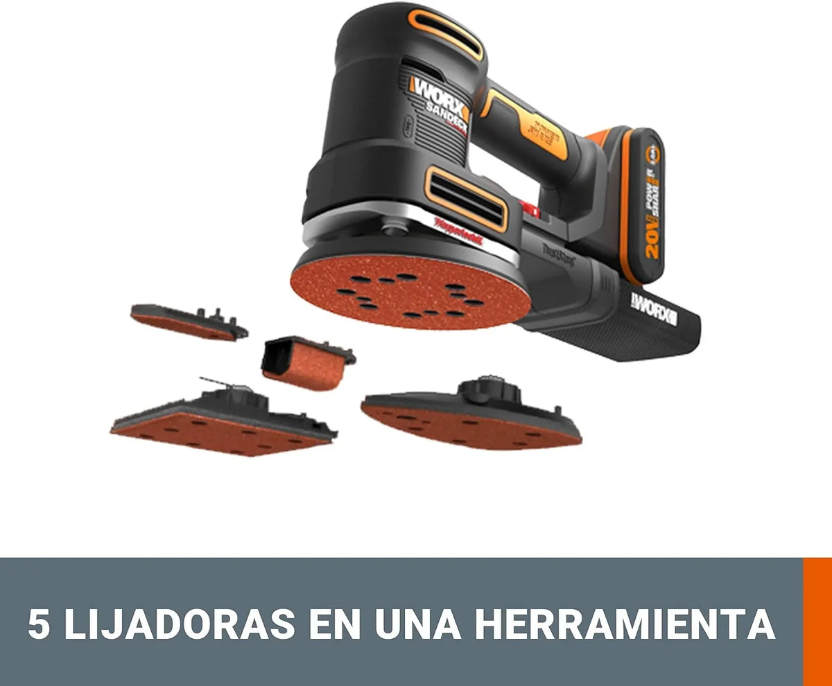 Worx WX820.9 Multilijadora 5en1 Sandeck 20V Sin Batería