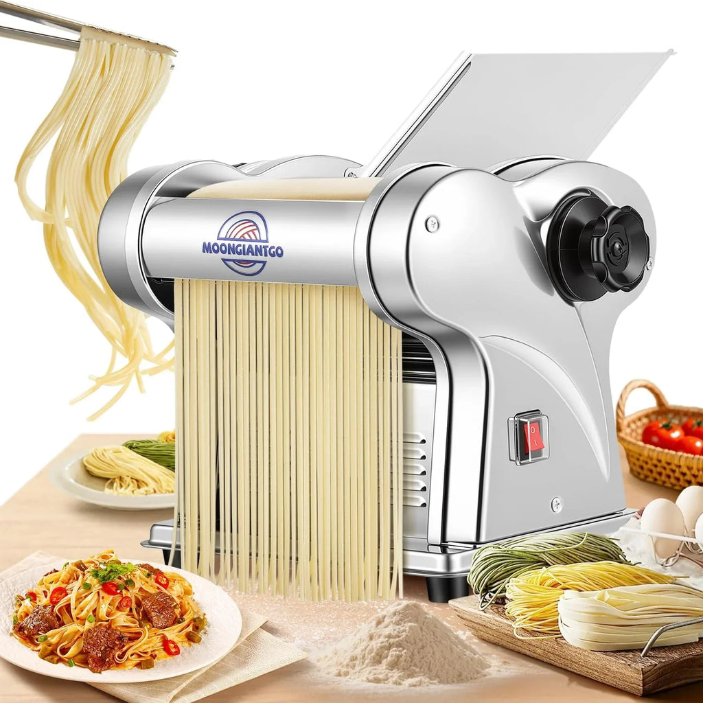 Moongiantgo Máquina de Pasta Eléctrica, 2 Cuchillas, 9 Marchas de Grosor