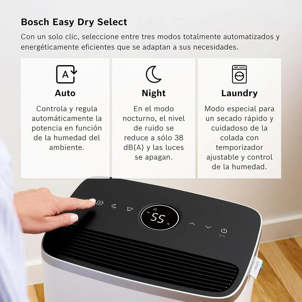 Bosch Dry 4000, Deshumidificador, Para estancias de hasta 33 m²