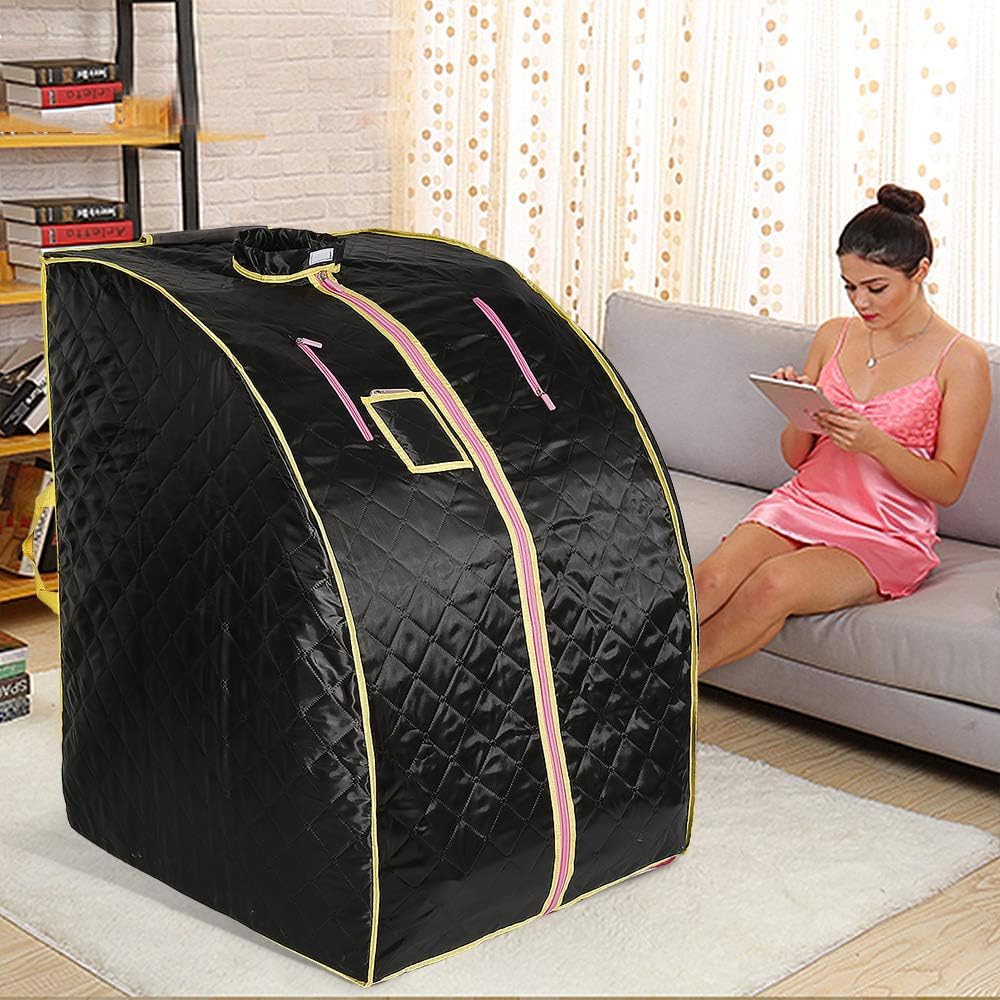 Sauna Infrarroja, Sauna Portátil, Tienda de Sauna Portátil Plegable con Control Remoto para Baño de Sauna Desintoxicación Perspiración Terapia Perder Peso (Negro)