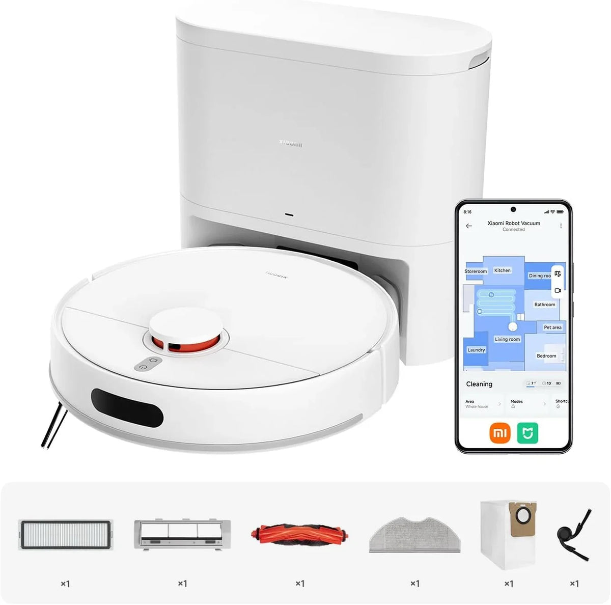 XIAOMI H40 Robot Aspirador con Auto-Vaciado, Aspiración 10000 Pa