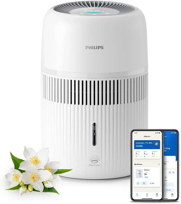 Philips Humidificador Evaporativo Serie 4000, Humidificación Higiénica, 99,97% Menos Bacterias, Depósito de Agua 3,5 L, 275 ml/h, Habitaciones hasta 41 m², Blanco (HU4209/00)