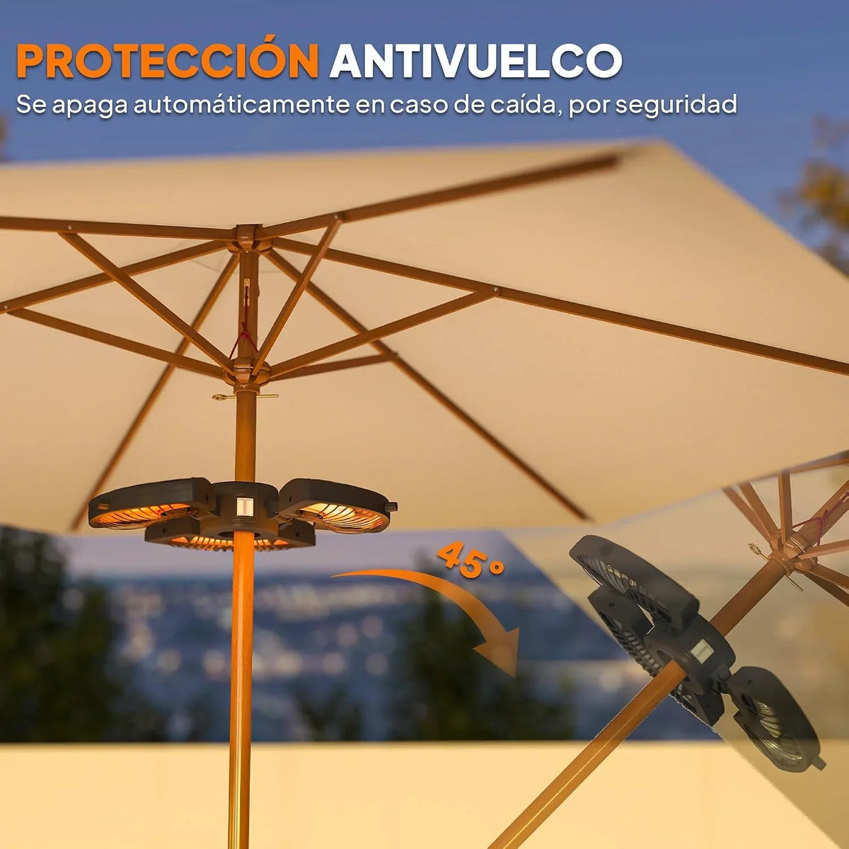 Outsunny Infrared Heater for Parasol 800/1600/2400W Black
