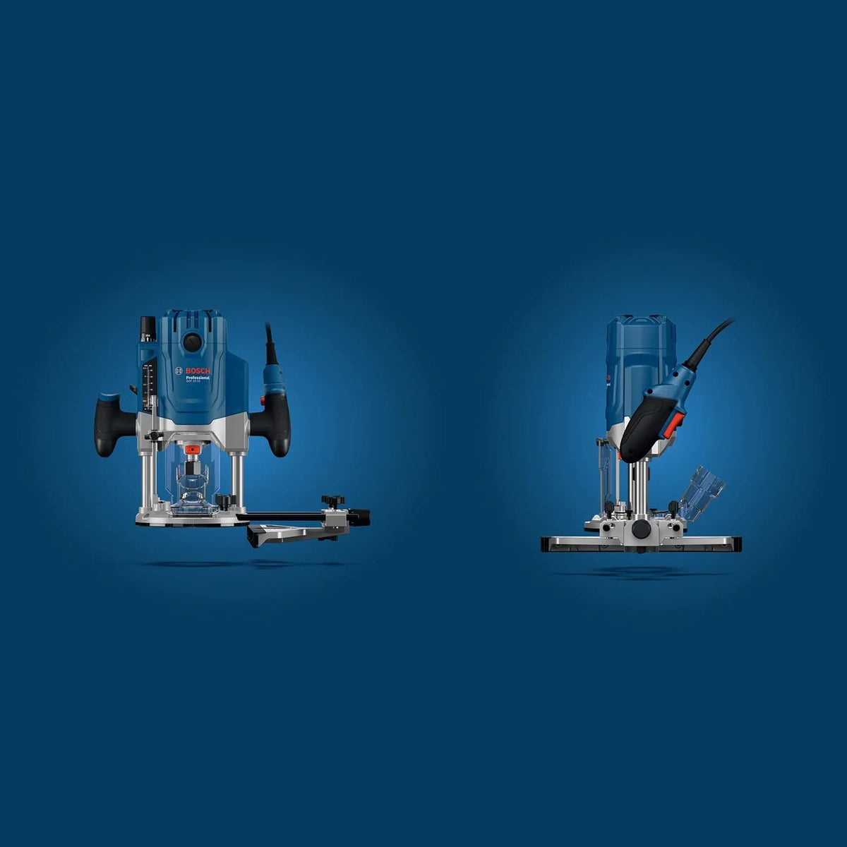 Bosch Professional Fresadora con cable GOF 20-12 (potencia absorbida de 2000 W, incl. aspiración de polvo, guía de rodillos y paralela, pasador de centrado, llave de vaso, set de pinzas)