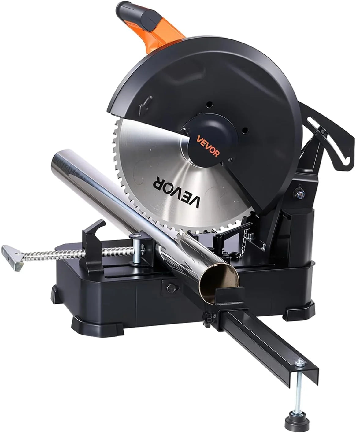 VEVOR Sierra Ingletadora, con Hoja de Sierra de Corte en Frío de Acero Inoxidable de 355 mm, Motor sin Escobillas de 3500 W y 750-1200 RPM, para Tubos Cuadrados y Planos, Aceros en Forma de L