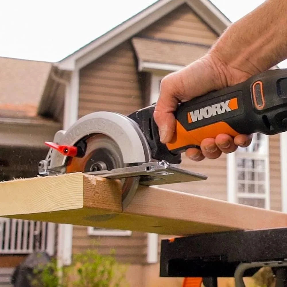 WORX Sierra circular WORXSaw XL 46mm, 800W | WX437 | Guía láser, sistema de aspiración integrado, rápido ajuste de profundidad, cambio de disco sencillo