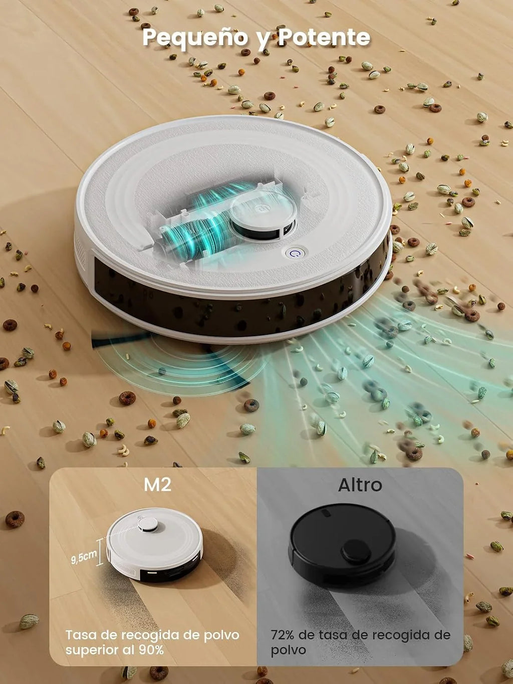 Lefant M2 Robot Aspirador y Fregasuelos con dToF Navegación Láser y App