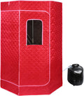 1000 W Sauna completa del cuerpo con cabina de vapor, generador de vapor, mando a distancia, sauna de vapor portátil y plegable, sauna SPA para casa, 90 x 90 x 180 cm, rojo