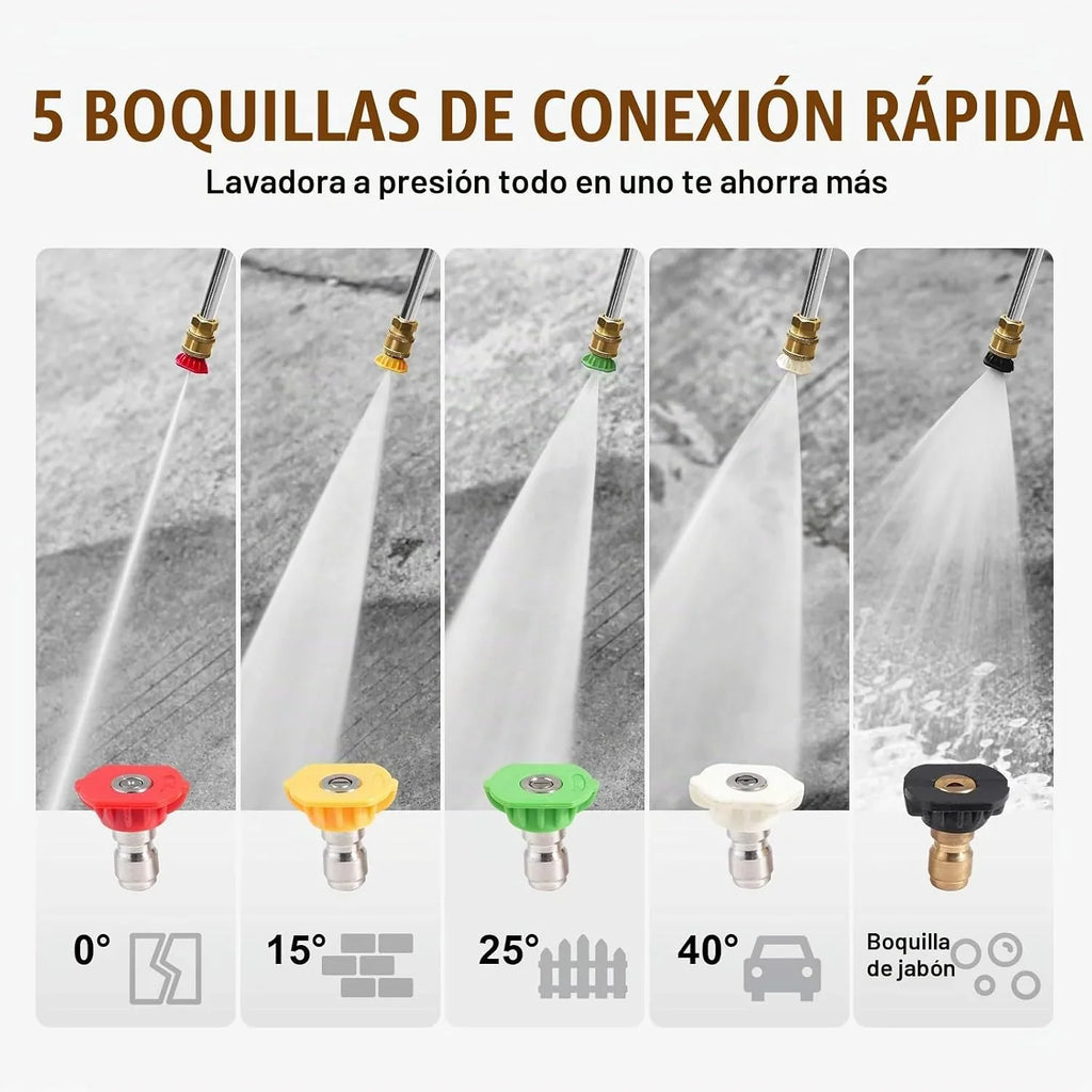 VEVOR Lavadora de Alta Presión a Gas Vertical 3400 PSI 2,6 GPM Limpiador de Alta Presión 10 L/min con Bomba de Aluminio, Pistola Rociadora, Varilla de Extensión, 5 Boquillas para Casas, Vehículos
