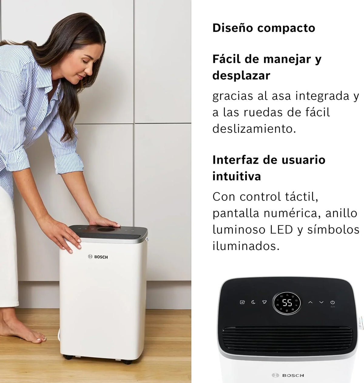 Bosch Dry 4000, Deshumidificador, Para estancias de hasta 33 m²