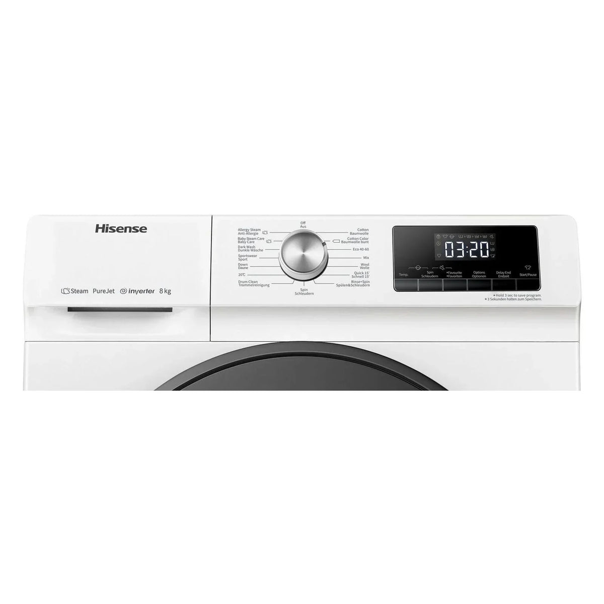 2025 Lavadora Hisense WFQA8014EVJM de carga frontal, 8 kg, 1400 rpm, color blanco
