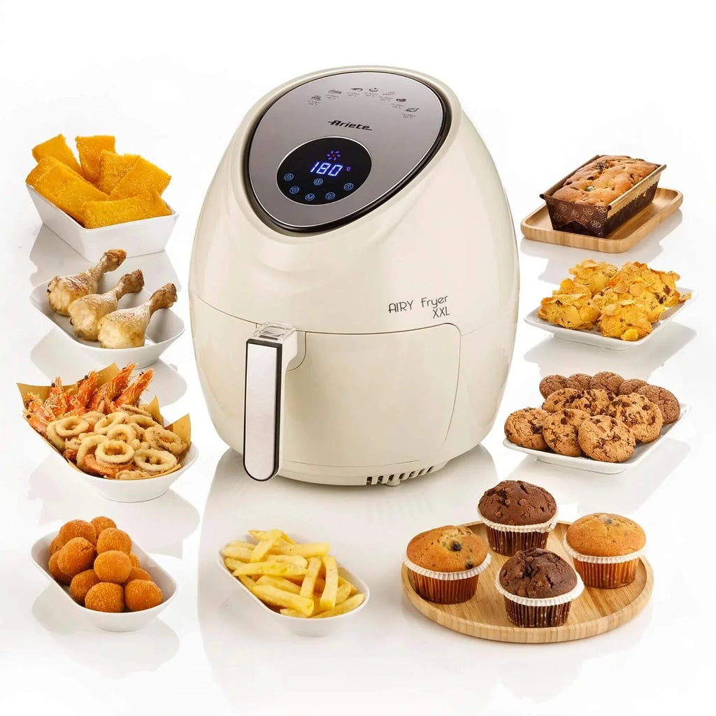Ariete 4618/02- Freidora saludable XXL sin aceite (pantalla lcd, temporizador ajustable 60 min, 7 programas, temperatura ajustable 80-200ºc), color beige