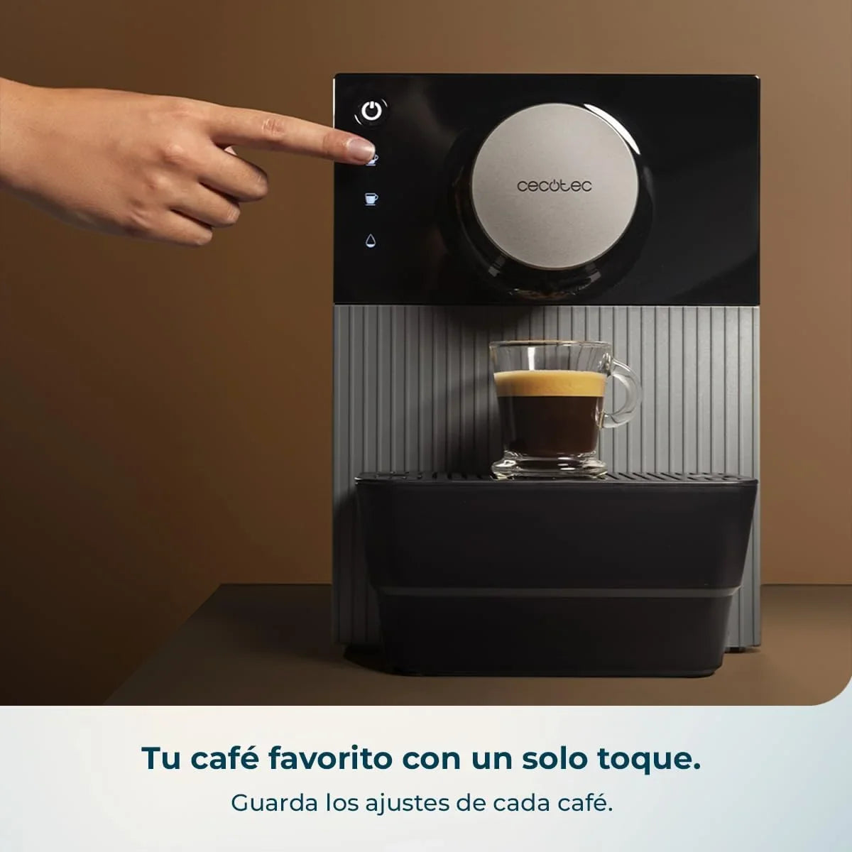 Cecotec Cafetera Superautomática Compacta Cremmaet Cube Red. 1350W, Rendimiento Profesional, Sistema de Prensado, Pre-Infusión, 19Bares, Sistema Thermoblock, 5 Niveles de Molienda, Control Táctil