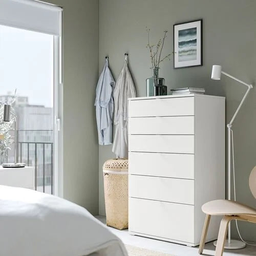 Cómoda VIHALS de 6 cajones de IKEA, color blanco, 70x47x120 cm