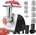 Nictemaw Picadora de carne eléctrica 5 en 1, multifunción, con 4 cuchillas y 3 placas de corte de acero inoxidable, para salchichas, otros accesorios para galletas, albóndigas, 2000 W máx