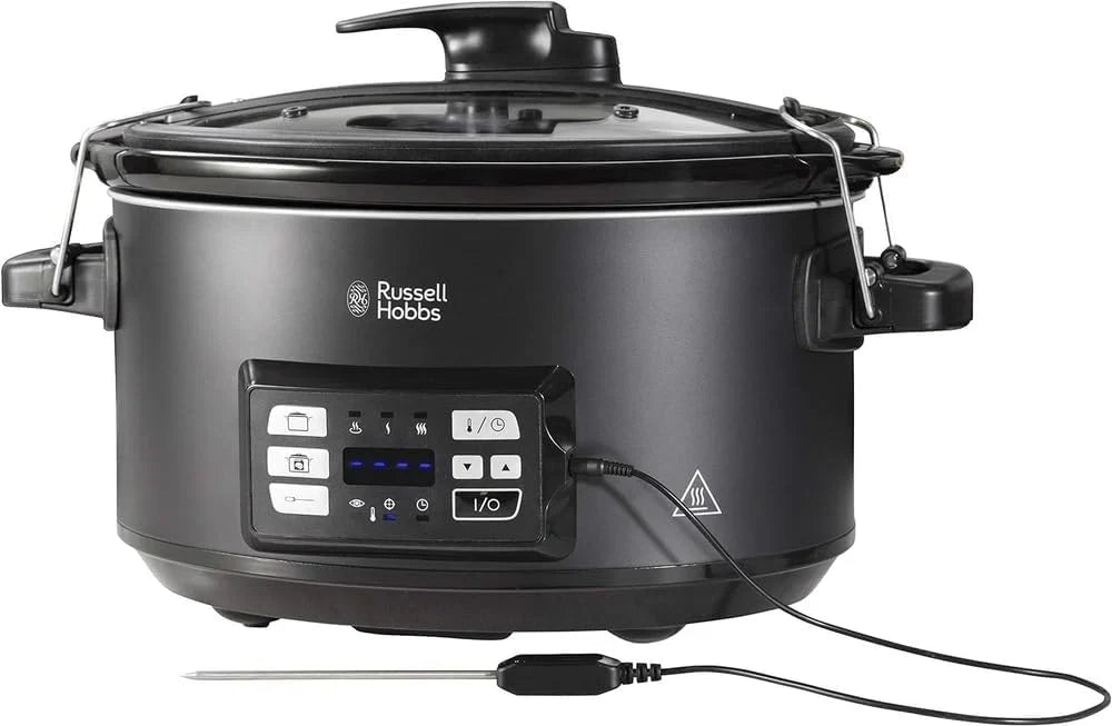 Russell Hobbs Olla de Cocción Lenta Sous Vide - Olla 3 en 1: Cocinar al Vacío, Cocción Lenta y Medidor Temperatura, Pantalla Digital LED, 6 Raciones, Recipiente Extraíble de Cerámica, Negro - 25630-56