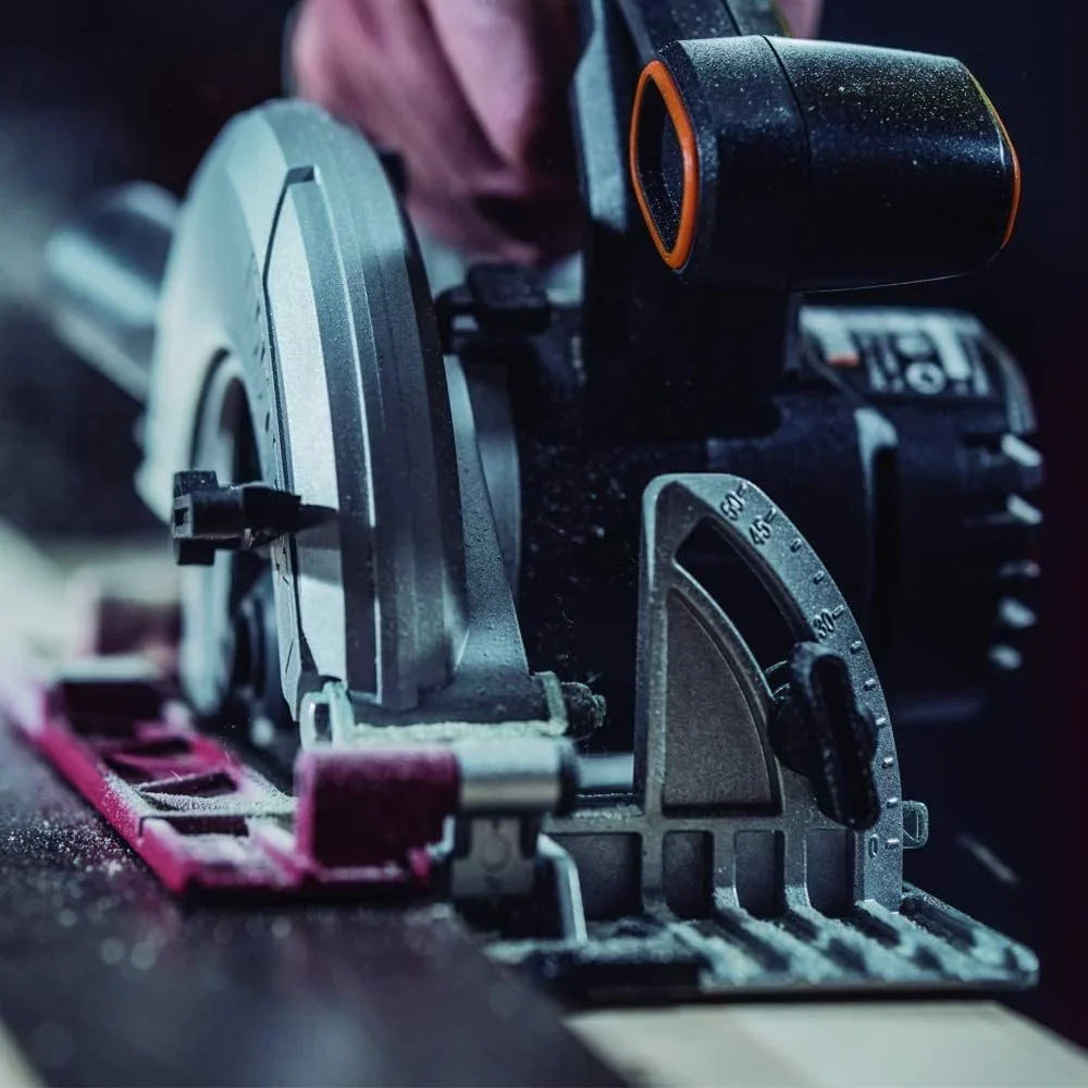WORX WX530.9 Worxsaw XL Sierra Circular Brushless 20V Sin Batería, Sistema ExacTrack para Cortes Rectos, Base de Aluminio, Corte a Inglete 50°