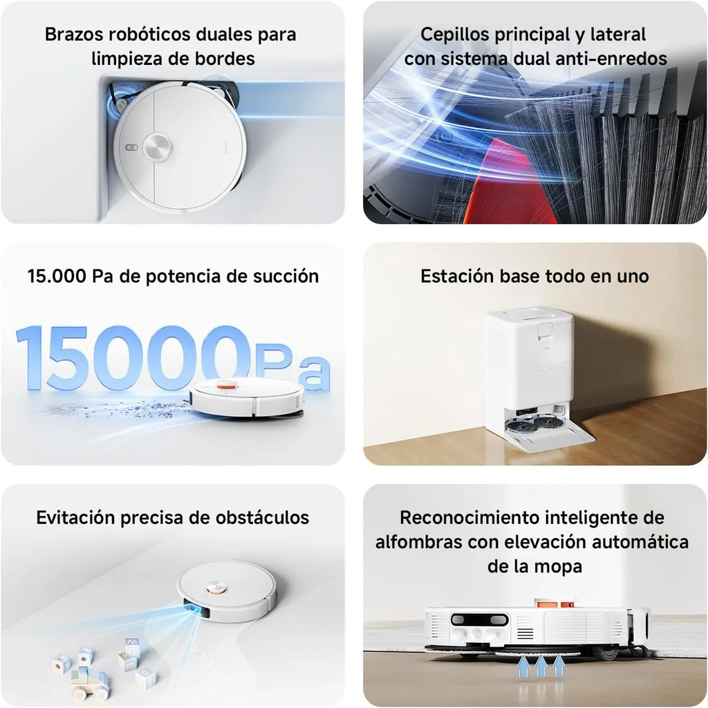 XIAOMI H50 Pro Robot Aspirador con Fregado, 15000Pa, Brazo Extensible