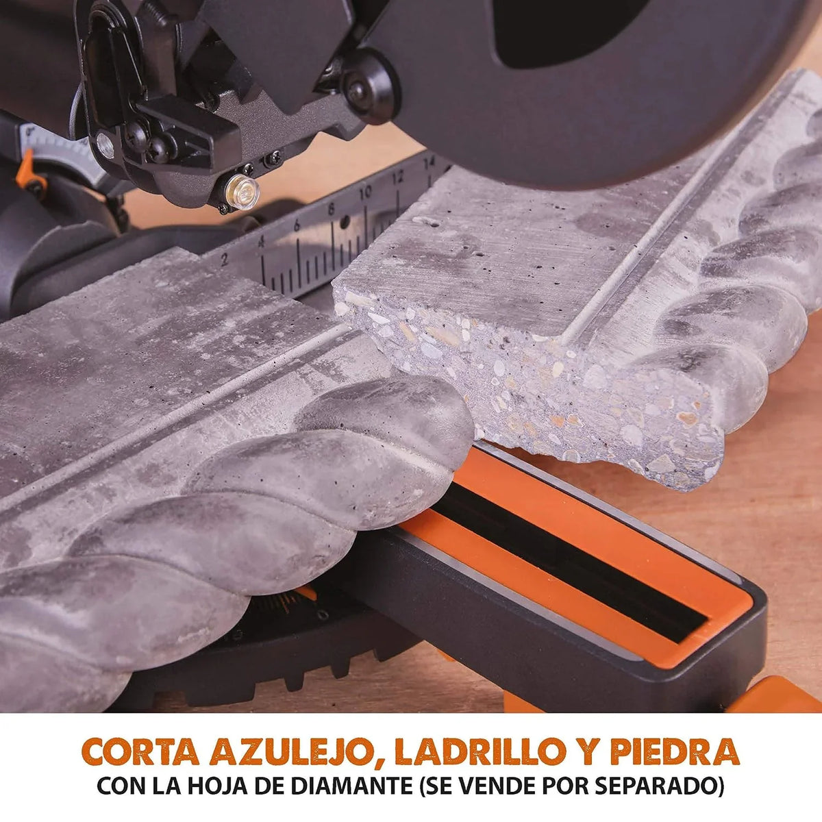 Evolution Power Tools R210SMS+ Ingletadora deslizante multimaterial de 210 mm, con paquete Plus, Corta acero dulce, aluminio, plástico, madera con clavos incrustados, 230 V