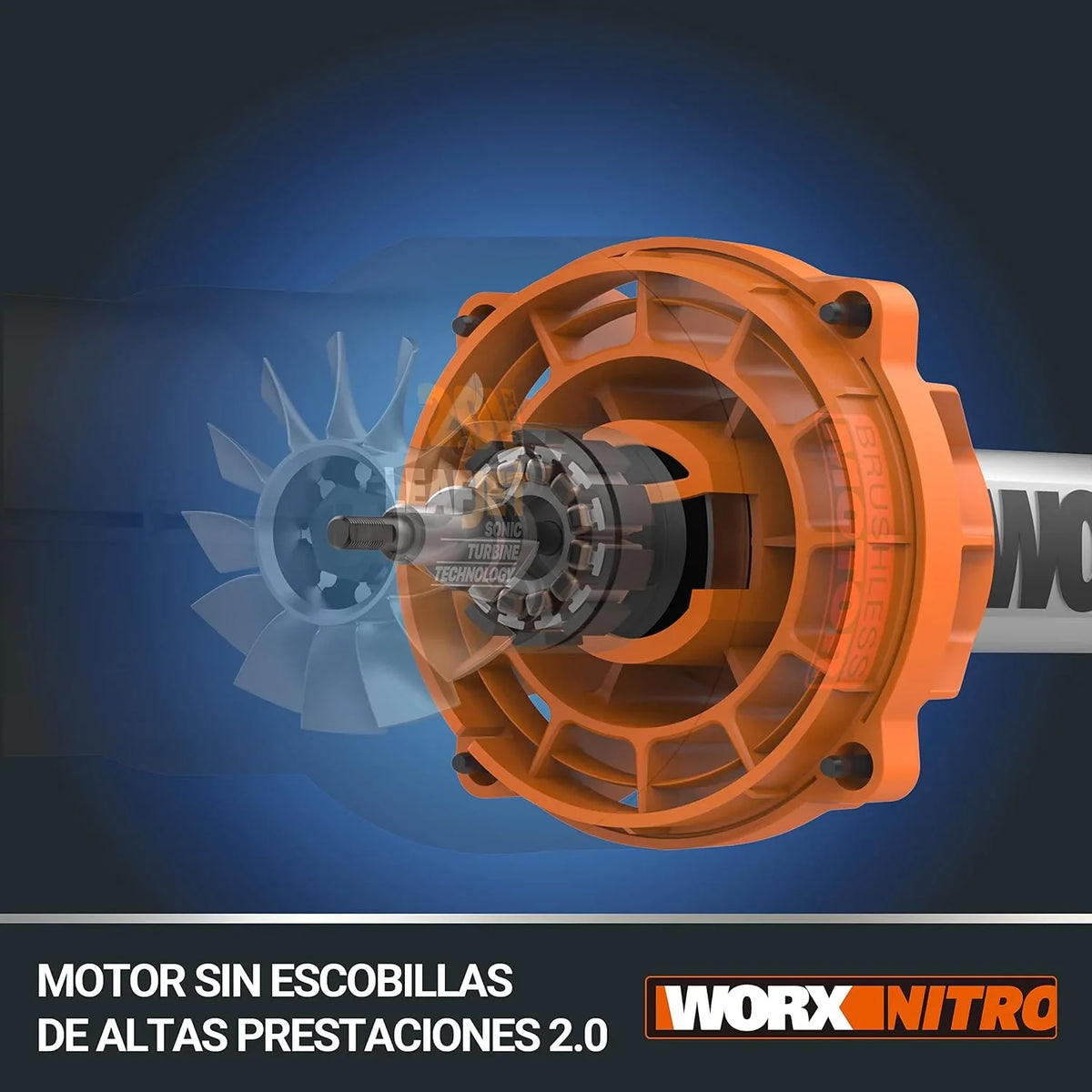 WORX Leafjet WG585E.9 - Soplador de Hojas (40 V, Motor sin escobillas, Control de Aire Variable, Menos Consumo de batería, más Potencia, sin batería ni Cargador)