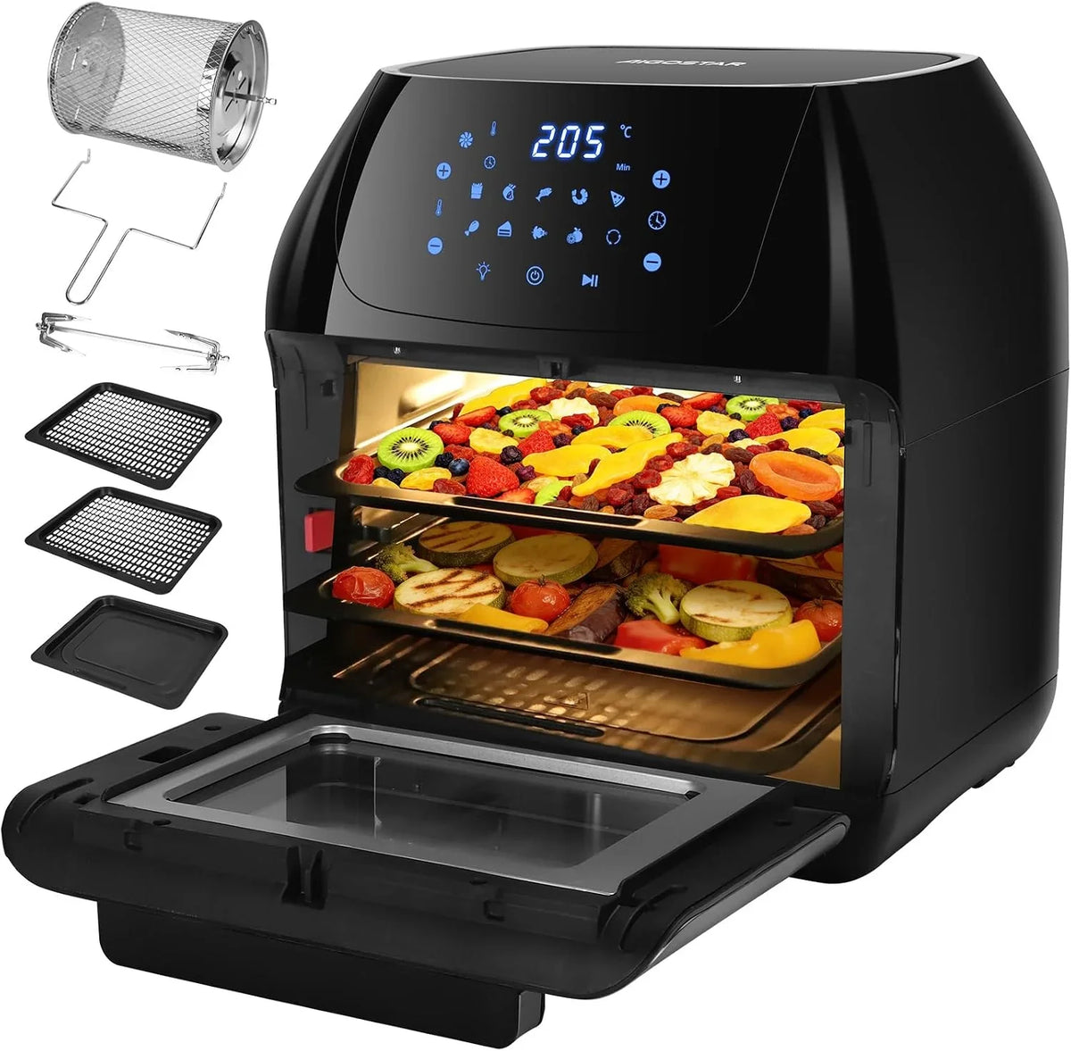 Aigostar Freidora Aire 12L con Sistema giratorio 1500W, Horno de Aire