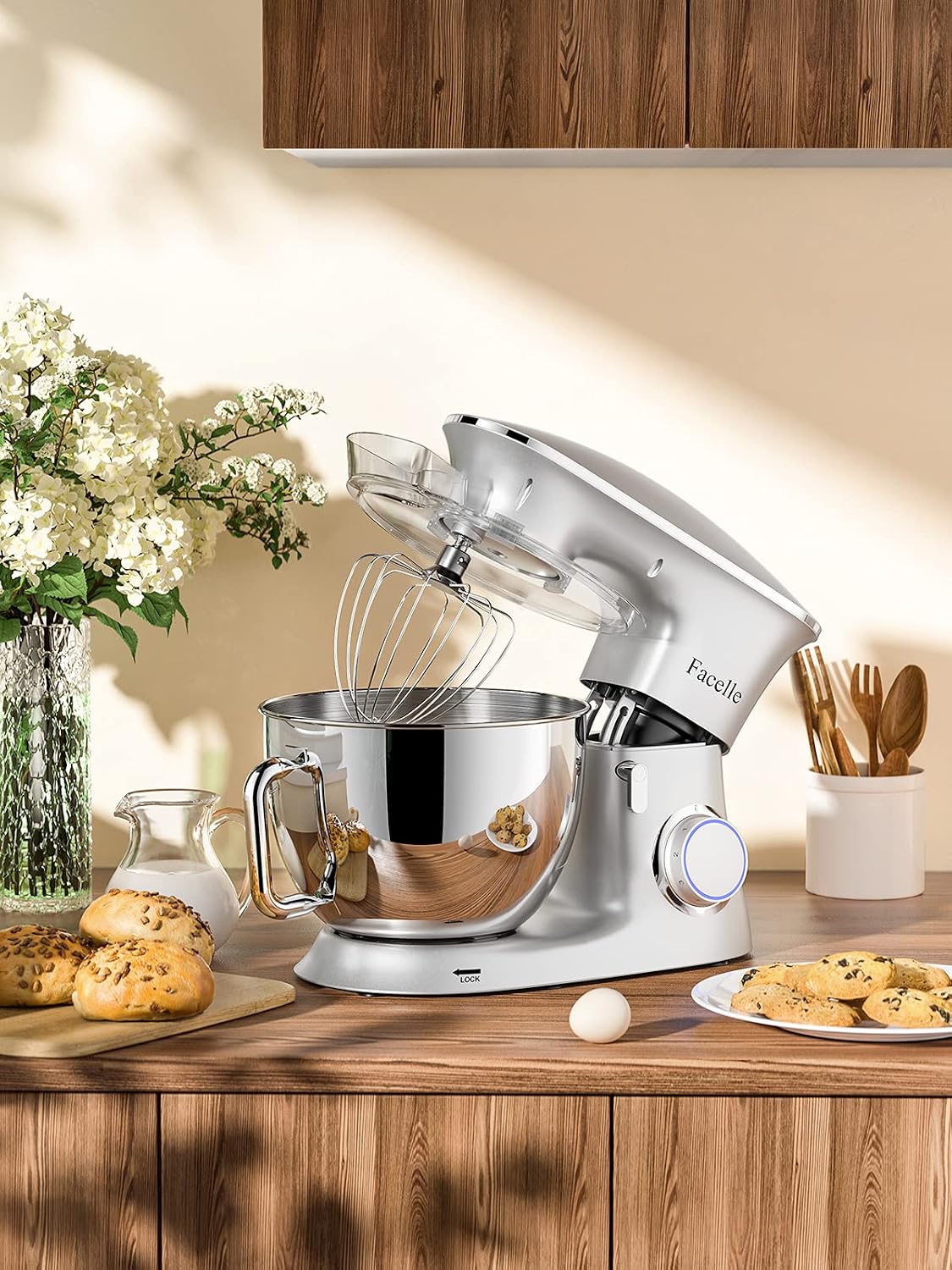Batidora Amasadora 8.5L 2000W Facelle Amasadora de Pan Para Repostería