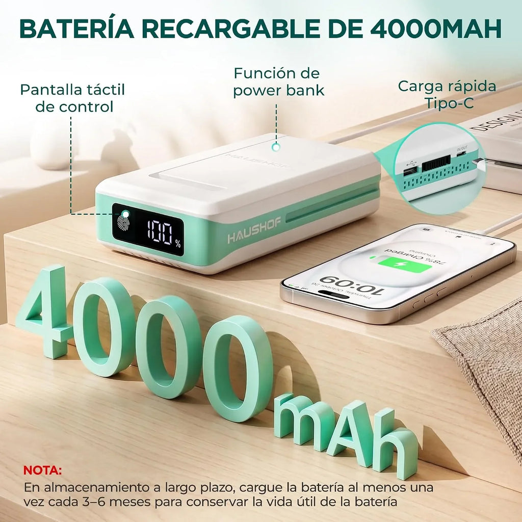 HAUSHOF Limpiador de Tapicerías 24V, Aspirador de Tapicería Inalámbrico