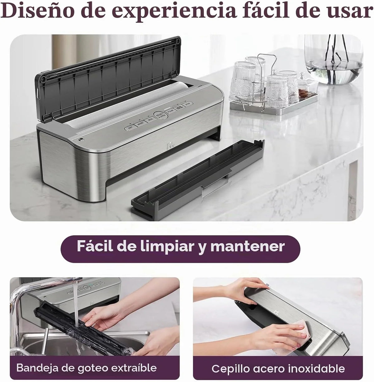Mesliese Envasadora al Vacío, 85kPa 120W, Cortador, 2 Rollos+5 Bolsas