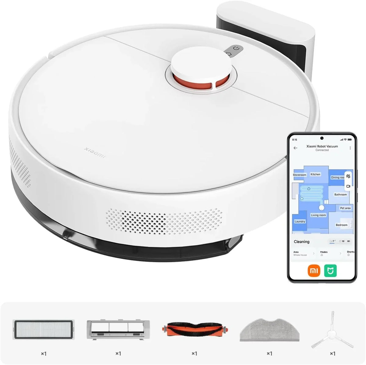 XIAOMI S40C Robot Aspirador con Fregado, 5000 Pa, Control App y Voz