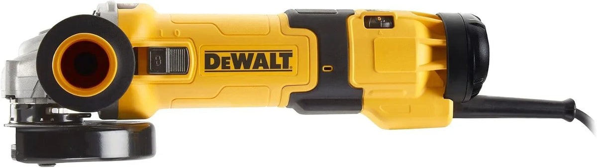 DEWALT DWE4257-QS - Mini-Amoladora Eléctrica de 125 mm, Potencia 1500W, Rosca M14, Velocidad hasta 10000 rpm, Protección contra Re-arranque, Sistema de Extracción de Polvo
