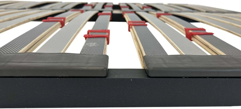 Miroytengo 150 x 190 cm Multilayer Bed Frame with Lumbar Regulators, Adaptable Firmness, 40 x 30 mm Tube and Natural Beech Slats (without Legs)