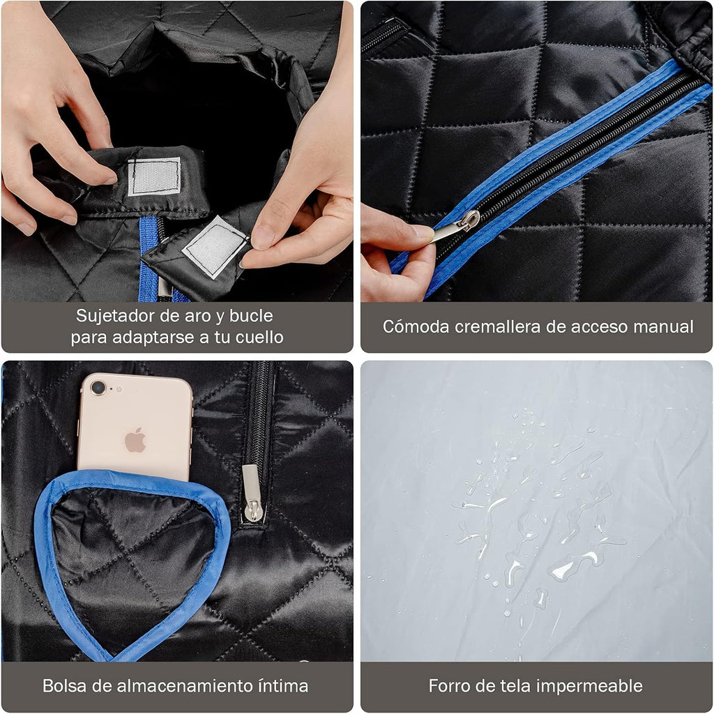 COSTWAY 3L Mini Sauna de Vapor para Casa con Control Remoto,Silla y Accesorios Sauna de Vapor Portátil con Control Remoto Cabina de Sauna con Temperatura y Temporizador Ajustables (negro)