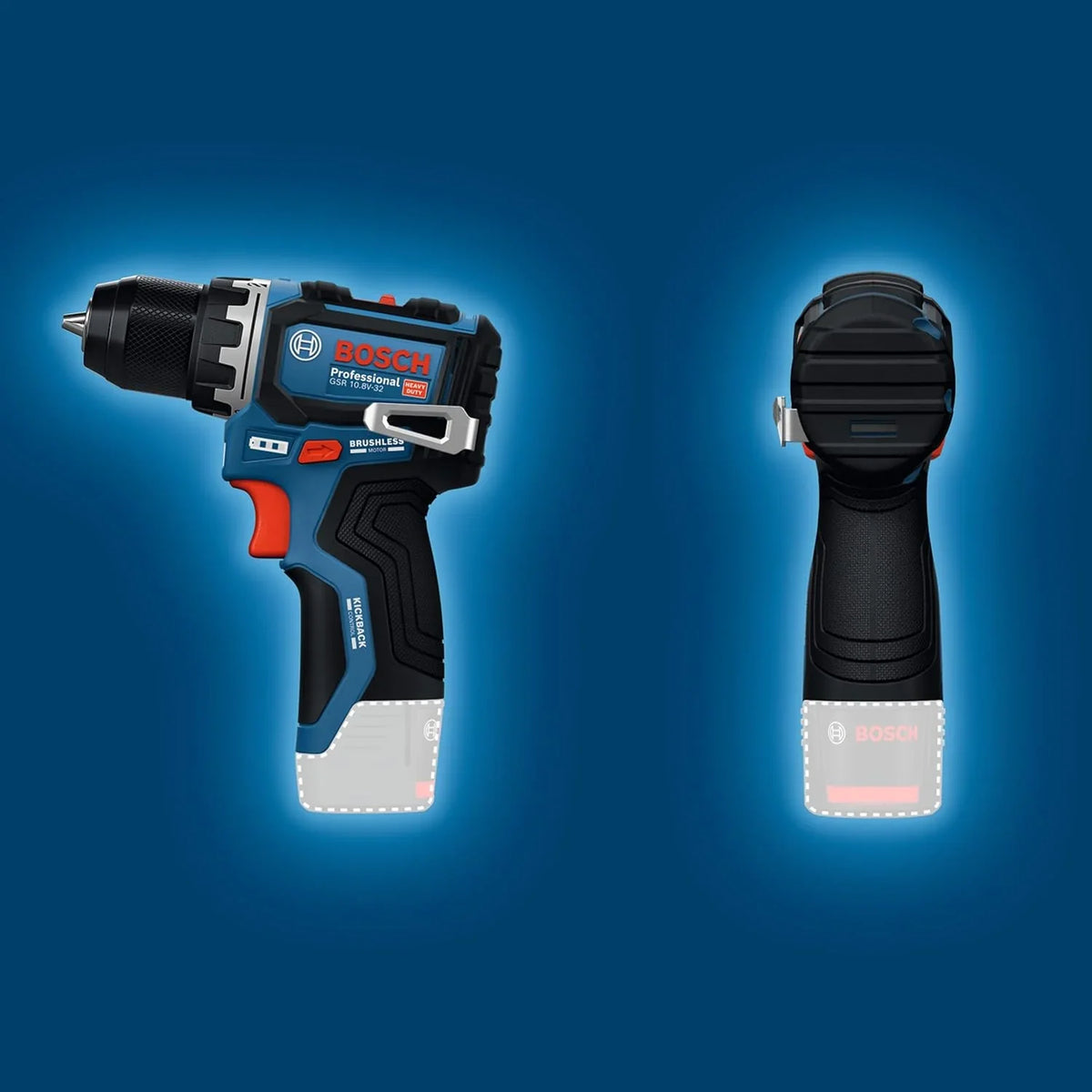 Taladro/atornillador a batería Bosch Professional 12V GSR 12V-32 (KickBack control óptimo, motor Brushless sin escobillas)