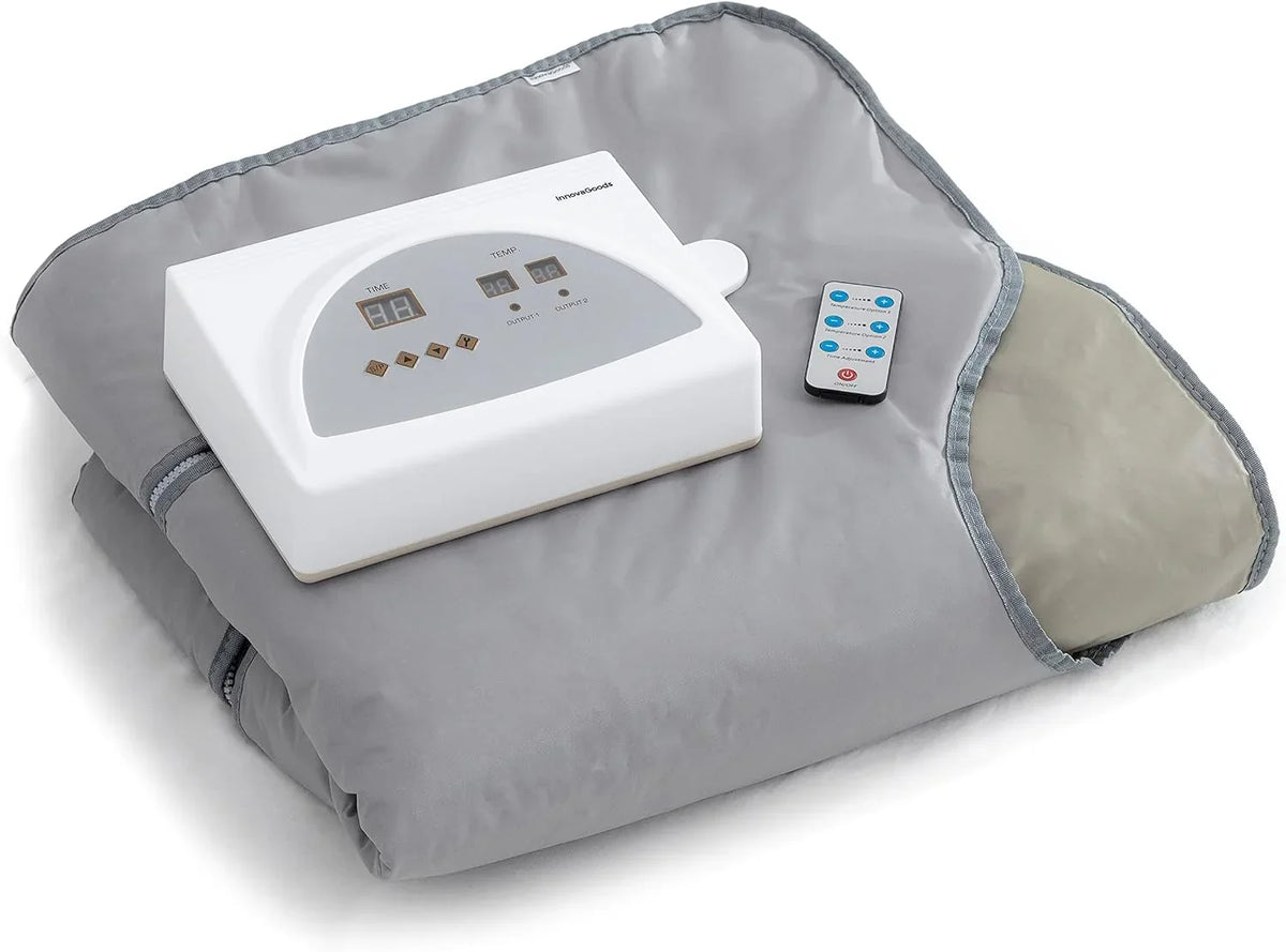 InnovaGoods® Manta Electrica, Manta Electrica Sauna de Calor Infrarrojo, Manta termica Apta para Todo el Cuerpo, Manta Sauna de Calor infrarrojo Potencia la eliminación de Grasas y toxinas.