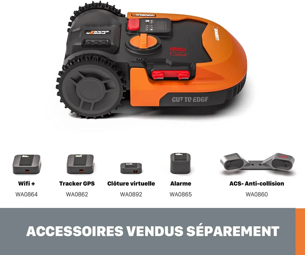 WORX Robot cortacésped Landroid M700 Plus 20V Máx. | WR167E | Superficie de hasta 700m2 | Pendientes de hasta el 35% | Navegación Inteligente |Cut to Edge 2,6 cm del Borde