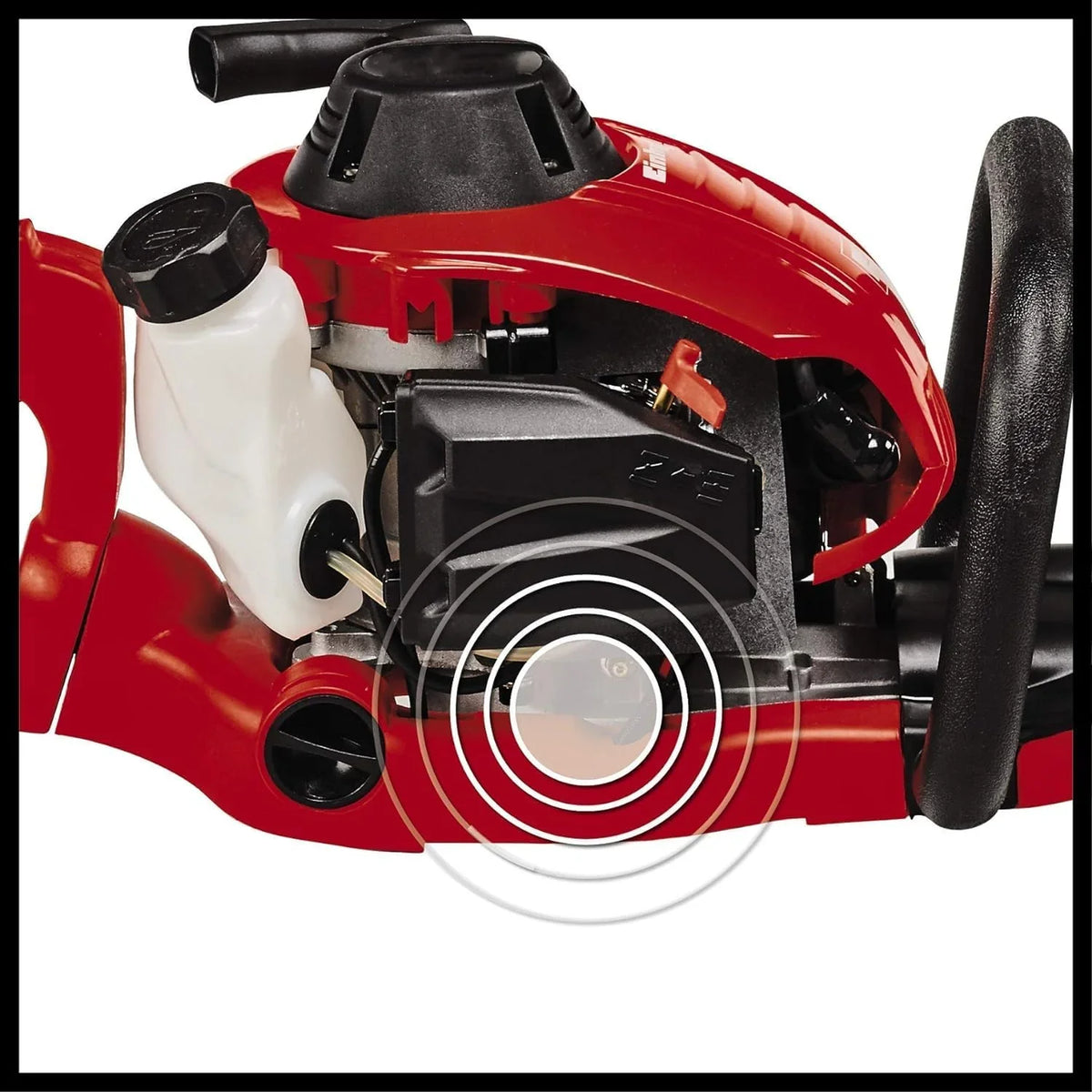 Einhell Recortasetos a gasolina motor de dos tiempos refrigerado por aire - GE-PH 2555. 0,85 KW, capacidad 0,33 litros, longitud de la espada 61 cm, espaciado entre dientes de 28 mm