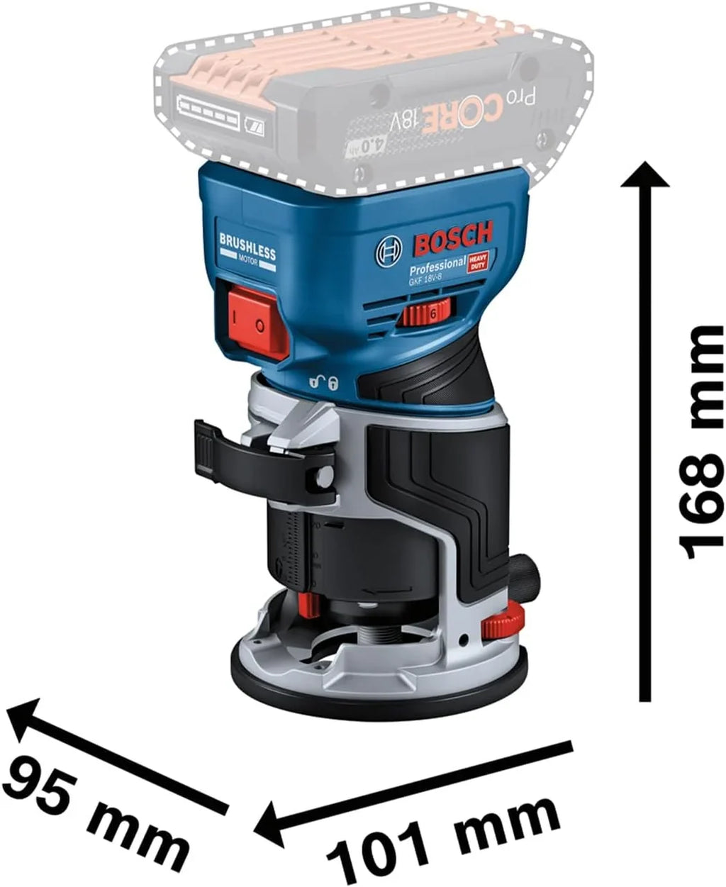 Bosch PRO Fresadora de cantos a batería GKF 18V-8