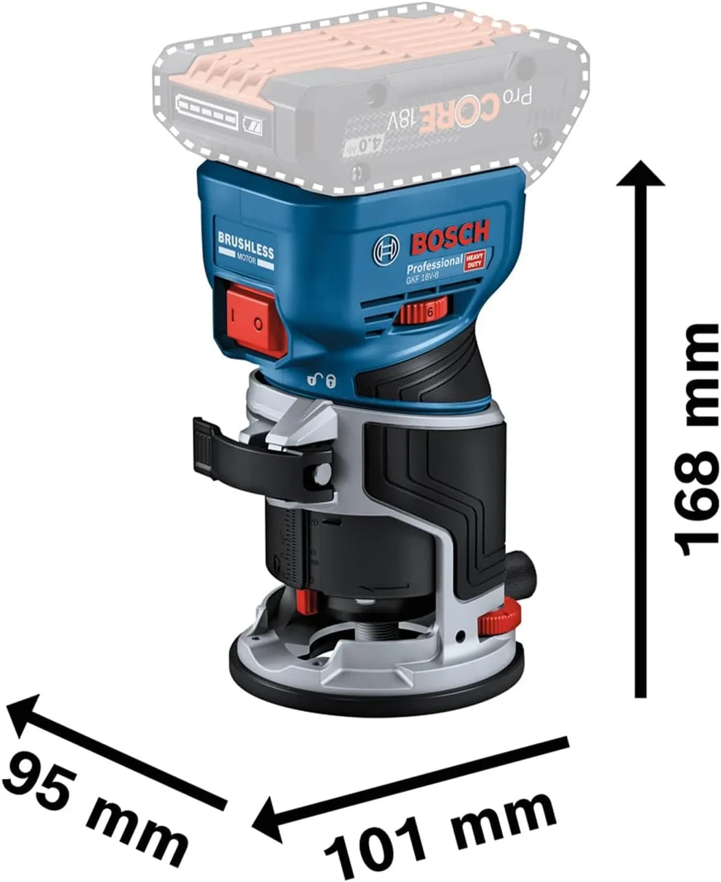 Bosch PRO Fresadora de cantos a batería GKF 18V-8