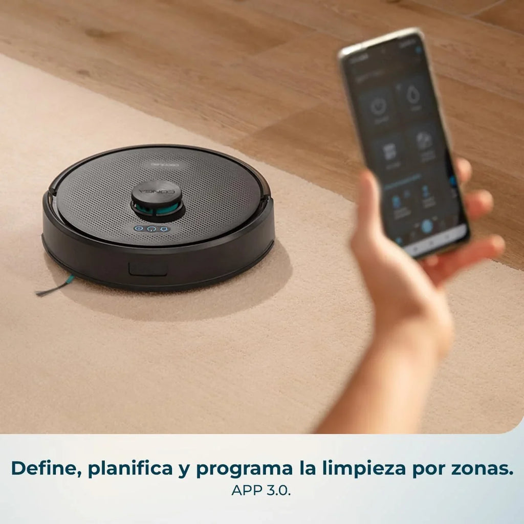 Cecotec Robot Aspirador y Friegasuelos con Base Autovaciado Conga Y70 Genesis. Navegación Láser y Ultrapotencia de 20000Pa, Base para 12 Semanas, Cepillo Anti-Enredos, Cobertura 180 m², App Control