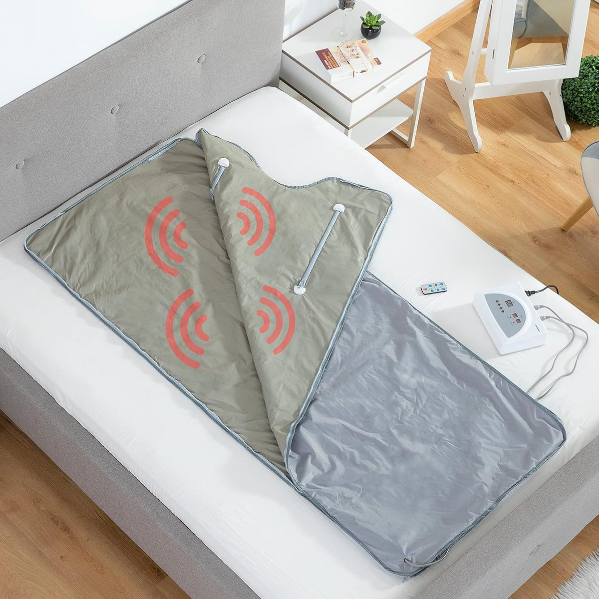 InnovaGoods® Manta Electrica, Manta Electrica Sauna de Calor Infrarrojo, Manta termica Apta para Todo el Cuerpo, Manta Sauna de Calor infrarrojo Potencia la eliminación de Grasas y toxinas.