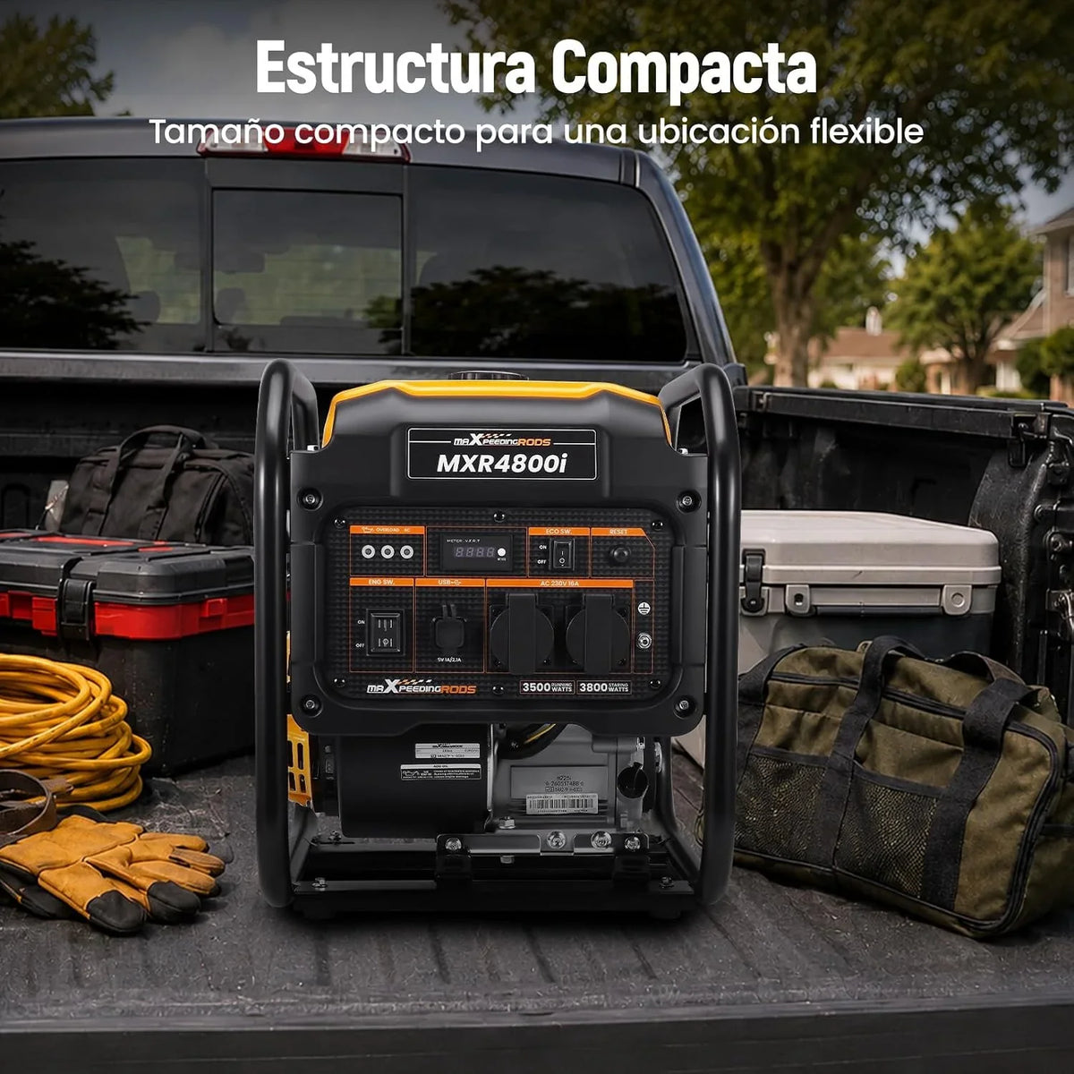maXpeedingrods 3800W inverter generador portátil gasolina con two 230V/USB