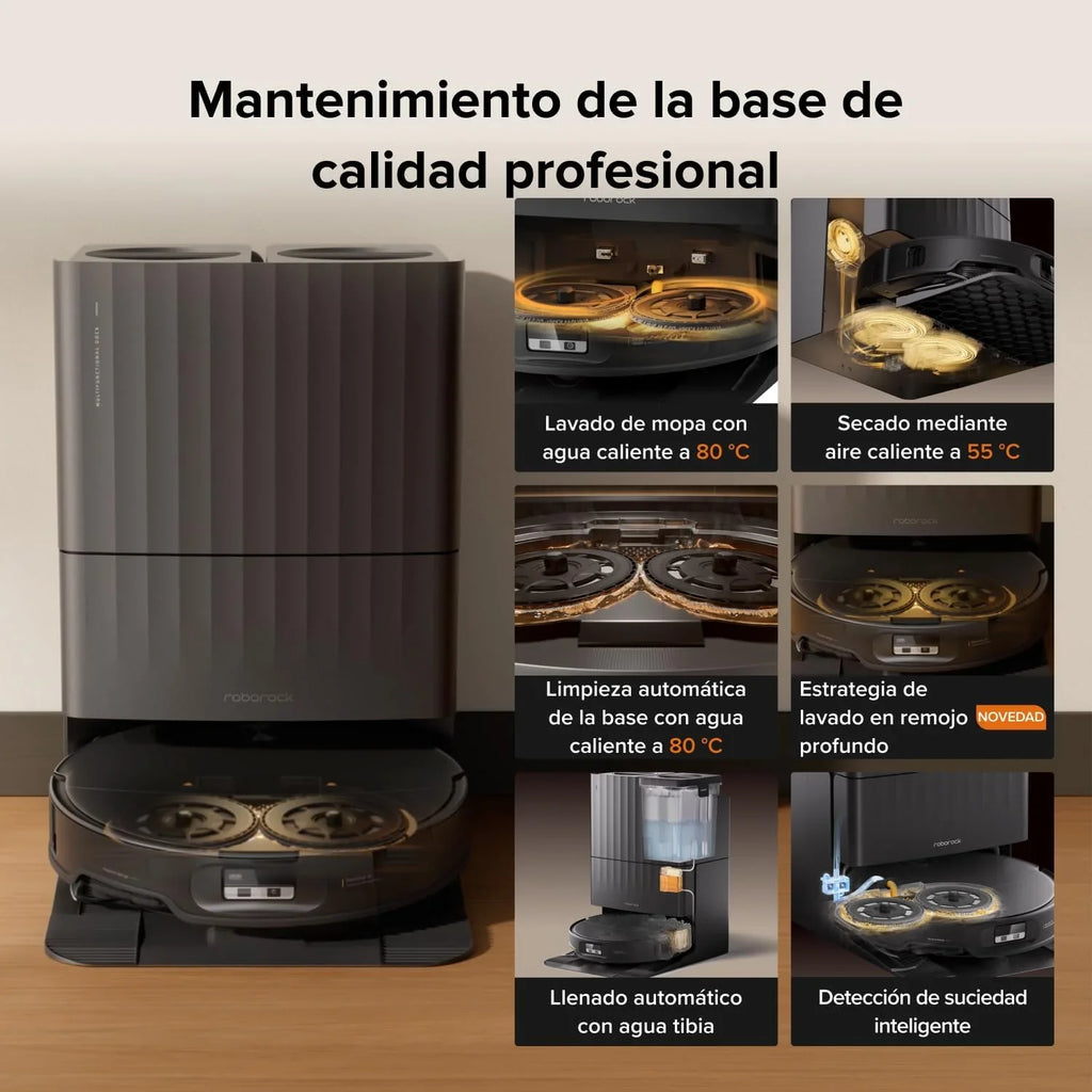 roborock Qrevo Edge 2 Robot Aspirador Succión Extrema de 25000 Pa, Negro