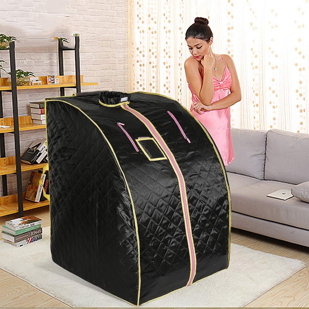 Sauna Infrarroja, Sauna Portátil, Tienda de Sauna Portátil Plegable con Control Remoto para Baño de Sauna Desintoxicación Perspiración Terapia Perder Peso (Negro)