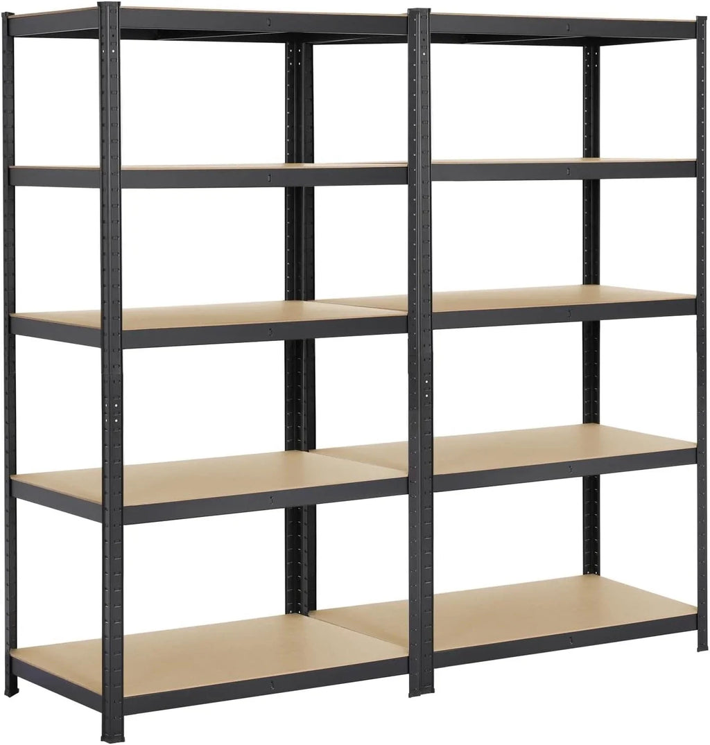 Yaheetech Set de 2pcs Estanterías Metálicas 180X90X60cm Carga 875 KG Negro