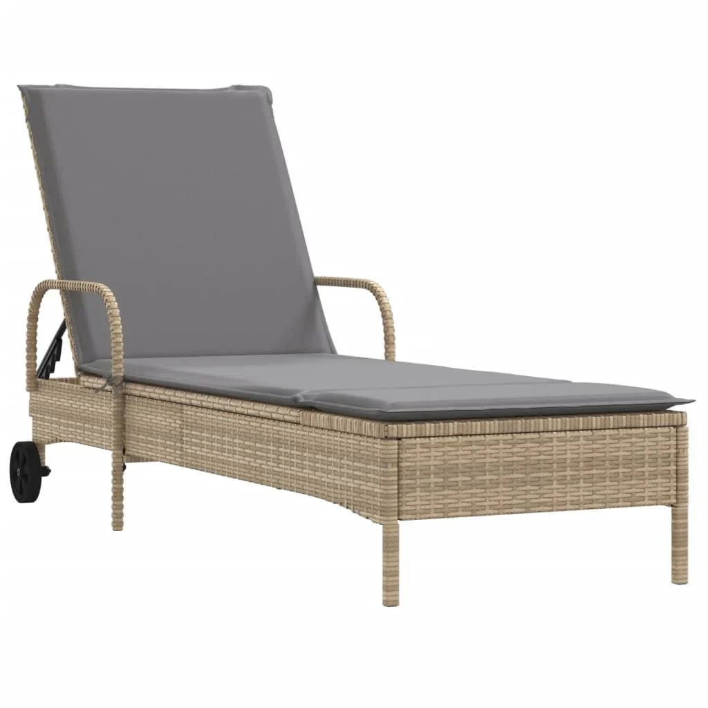2 Uds Tumbona | Sillas Con Cojines Ratán Sintético Beige Cfw512621