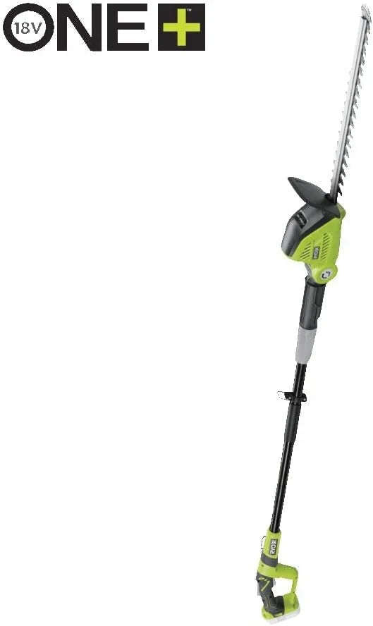 RYOBI - Cortasetos con Pértiga Sin Cable 18V One+ - Cuchillas 45cm - Trabajos de Largo Alcance - Se Entrega con 1 Funda, 1 Arnés, 1 Extensión - OPT1845 - Sin Batería ni Cargador