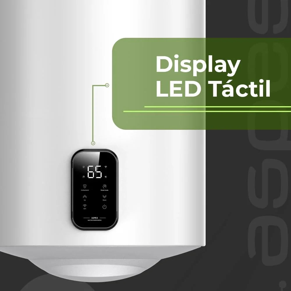 Aspes Electric Thermo 150 Litres, AT15000DW. 1500W, Mounting Kit Included, Enameled Steel Resistor, Digital Thermostat, Max Temperature 93º, White, Energy Efficiency Class C