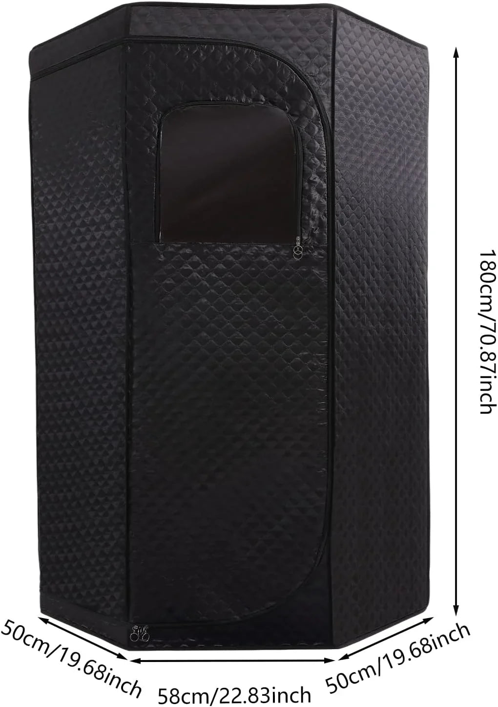 Cabina de sauna de vapor portátil tienda sauna casa 180cm, sauna personal independiente negro con 3L vaporizador 9 niveles calefacción temporizadores, tienda spa para casa con mando a distancia silla