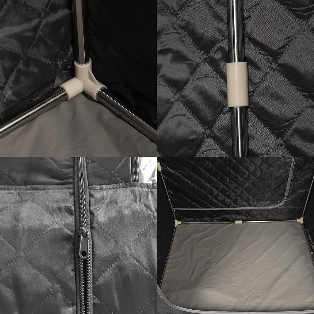 MINGYI Sauna de vapor portátil y plegable de 1000 W con cabina de vapor, generador de vapor de 2,5 camas y mando a distancia, 100 × 80 × 170 cm (Negro)