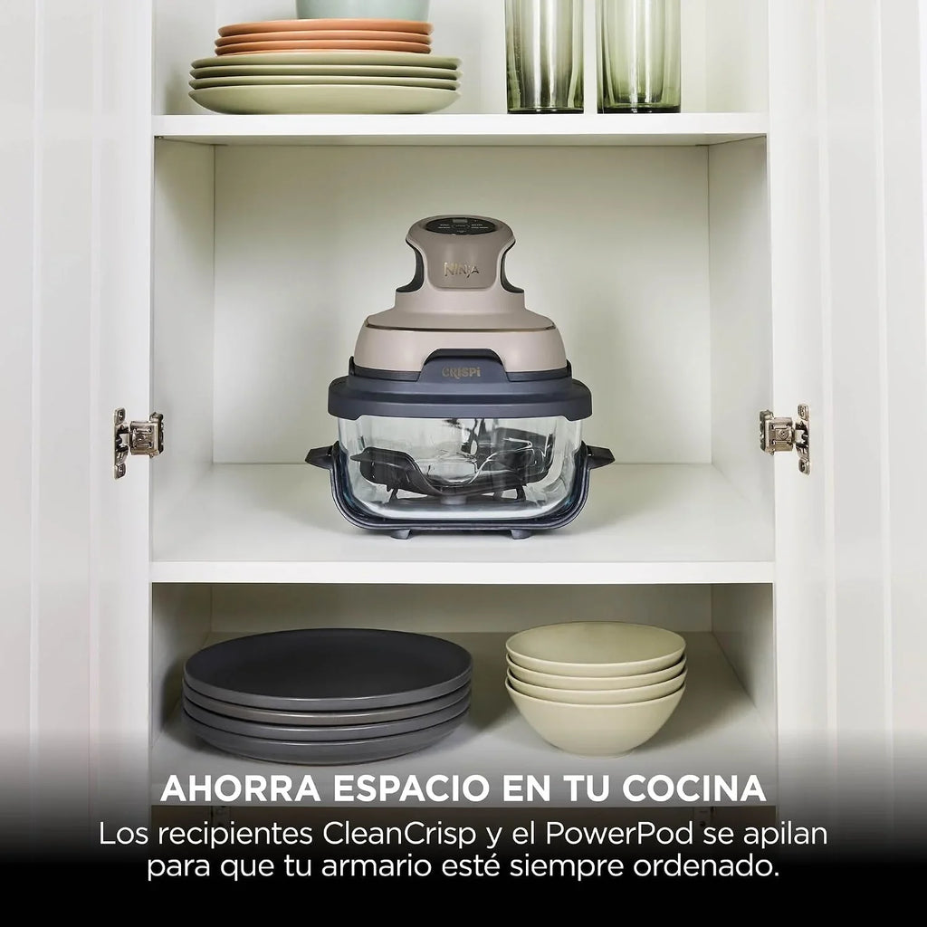 Ninja CRISPi, Freidora de Aire Portátil 4 en 1, 3,8L, Piedra/Dorado